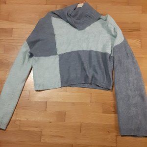 Winter blue knit turtle neck